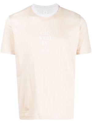 Eleventy logo-print cotton T-shirt - Neutrals