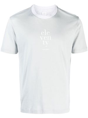 Eleventy logo-print short-sleeved T-shirt - Grey