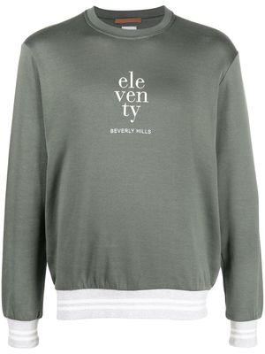 Eleventy logo-print sweatshirt - Green
