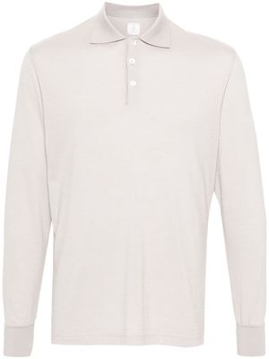 Eleventy long-sleeve jersey polo shirt - Neutrals