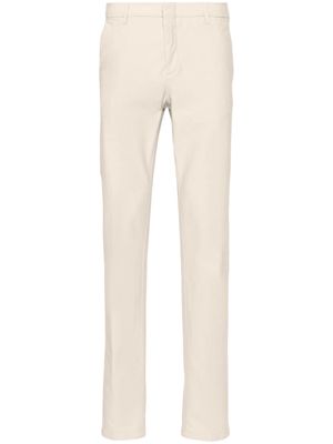 Eleventy low-rise stretch-cotton tapered trousers - Neutrals