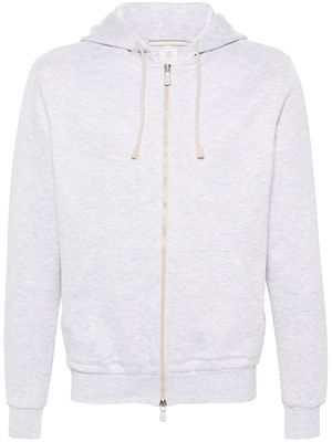 Eleventy mélange cotton zipped hoodie - Grey