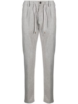 Eleventy mélange-effect tapered trousers - Grey