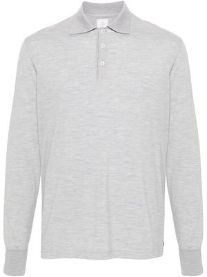 Eleventy mélange long-sleeve polo shirt - Grey