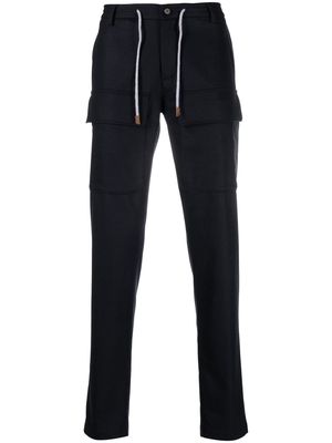 Eleventy mélange wool-cashmere military trousers - Blue