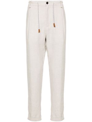 Eleventy mid-rise linen chino trousers - Neutrals