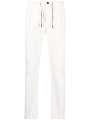 Eleventy mid-rise straight-leg corduroy trousers - White