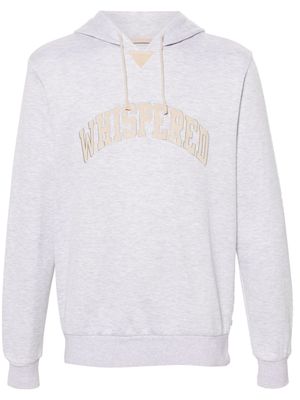 Eleventy motif-embroidered mélange hoodie - Grey