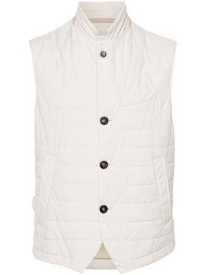 Eleventy padded button-up gilet - Neutrals