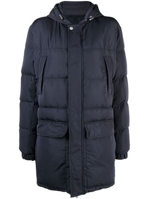 Eleventy padded hooded parka coat - Blue