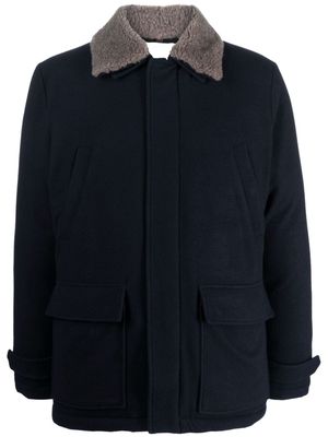 Eleventy padded single-breasted wool coat - Blue