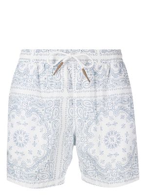 Eleventy paisley-print swim shorts - White