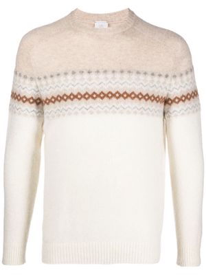 Eleventy patterned intarsia-knit jumper - Neutrals
