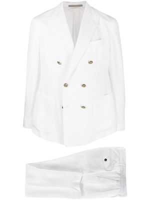 Eleventy peak-lapels two-piece double-breasted suit - White