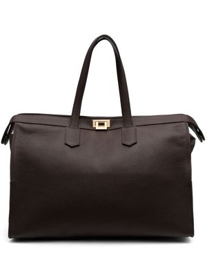Eleventy pebbled leather briefcase - Brown