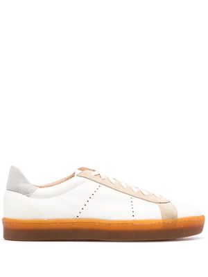 Eleventy perforated low-top sneakers - White