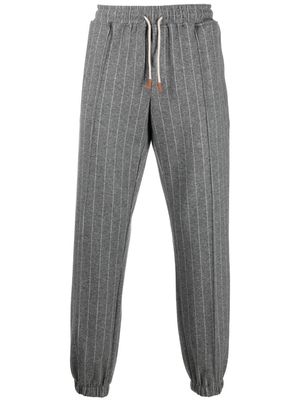 Eleventy pinstripe drawstring trousers - Grey