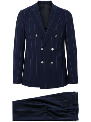 Eleventy pinstriped double-breasted suit - Blue