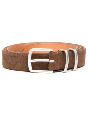 Eleventy pointed-tip suede belt - Brown