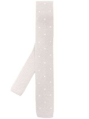Eleventy polka-dot knitted tie - Neutrals