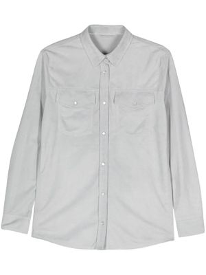 Eleventy press-stud suede shirt - Grey