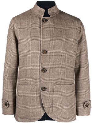 Eleventy Prince of Wales-pattern wool jacket - Neutrals