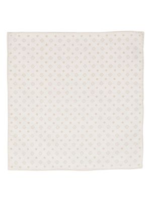 Eleventy printed organic-linen handkerchief - Neutrals