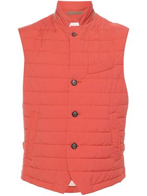 Eleventy quilted wool-blend gilet - Red