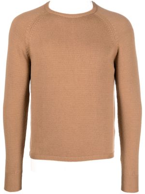 Eleventy ribbed-knit long-sleeved jumper - Brown
