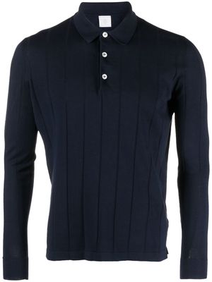 Eleventy ribbed-knit polo shirt - Blue