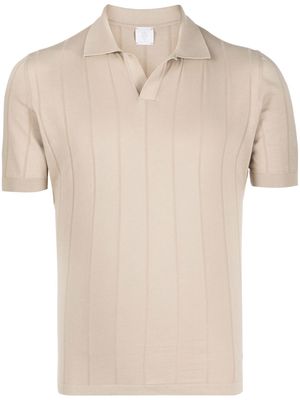 Eleventy ribbed-knit polo shirt - Brown