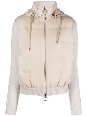 Eleventy ribbed-knit puffer jacket - Neutrals