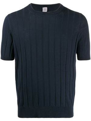 Eleventy ribbed-knit short-sleeve jumper - Blue