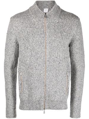 Eleventy ribbed-knit zip-up cardigan - Grey