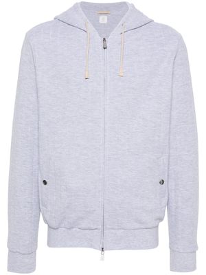 Eleventy ribbed-knit zipped hoodie - Grey