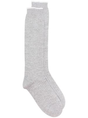 Eleventy ribbed knitted socks - Grey