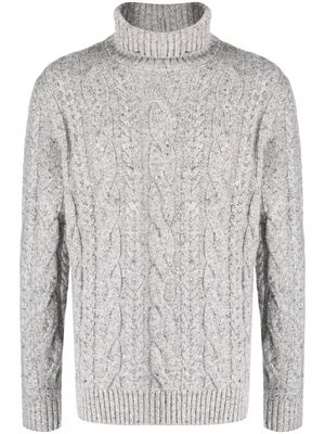 Eleventy roll neck cable knit jumper - Grey