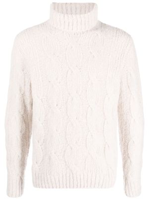 Eleventy roll neck cable knit jumper - Neutrals