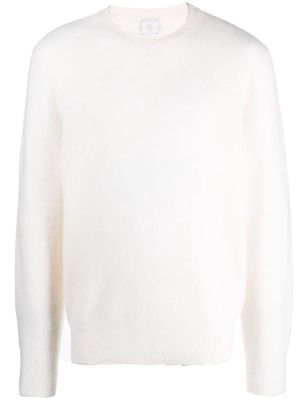 Eleventy round-neck fleece jumper - White
