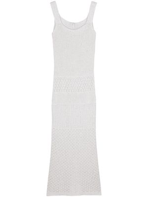 Eleventy sequin-embellished knitted maxi dress - White