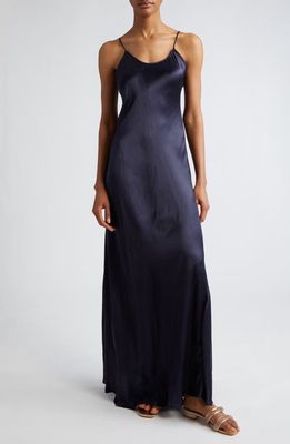 Eleventy Silk Charmeuse Slip Dress in Blue at Nordstrom, Size 6 Us