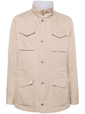 Eleventy silk hooded jacket - Brown