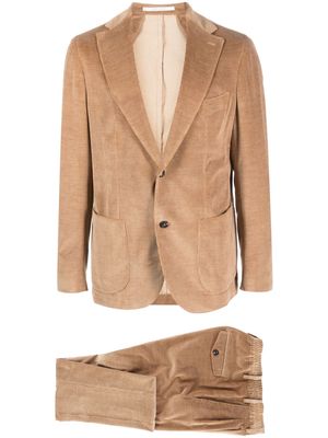 Eleventy single-breasted corduroy suit - Brown