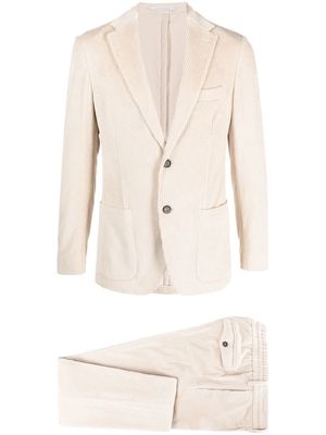 Eleventy single-breasted corduroy suit - Neutrals