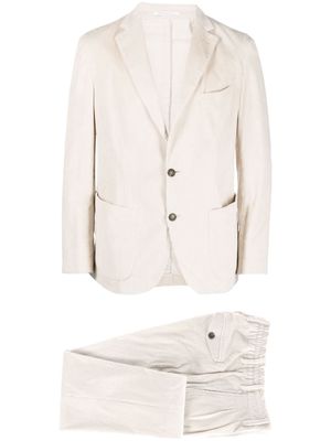 Eleventy single-breasted cotton-blend suit - White