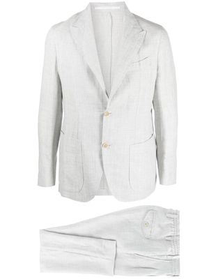 Eleventy single-breasted linen suit - Grey