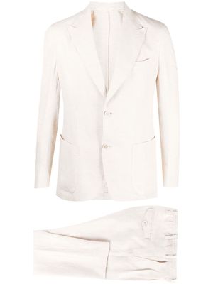 Eleventy single-breasted linen suit - Neutrals