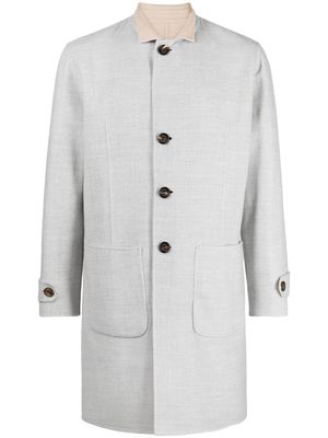 Eleventy single-breasted reversible wool coat - Grey