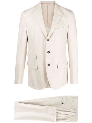 Eleventy single-breasted wool suit - Neutrals
