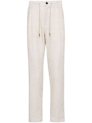 Eleventy slim-cut linen blend - Neutrals